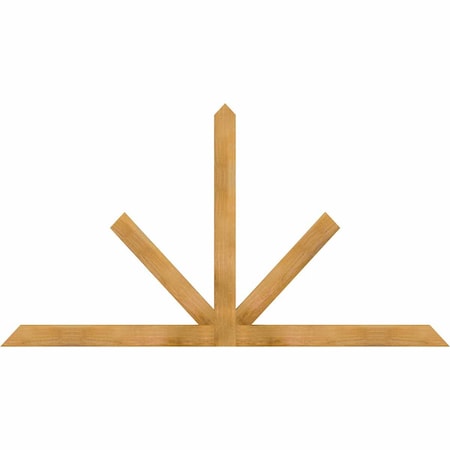 Ekena Millwork Saratoga Rough Sawn Timber Gable Bracket, Western Red Cedar, 84"W x 45"H x 2"D x 4"F, 13/12 Pitch GBW084X45X0204SAR00RWR